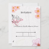 Elegante Roze Perzik Kaart (Voorkant)