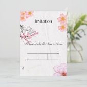 Elegante Roze Perzik Kaart (Staand voorkant)