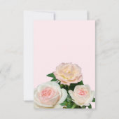 Elegante roze perzik witte rozen kaart (Achterkant)