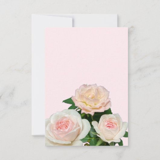 Elegante roze perzik witte rozen kaart (Achterkant)