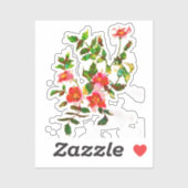Elegante roze perzikkleurige waterverf Rozen Sticker (Vel)