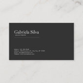 Elegante roze pioen bloem zwart visitekaartje (Achterkant)