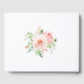 Elegante Roze Pioen Bloemachtige Bruiloftsontvangs Gastenboek (Achterkant)