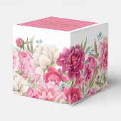 Elegante Roze Pioen Bloemen Bruiloft Bedankdoosjes (Achterkant)