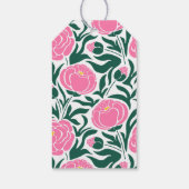 Elegante roze pioen bloemen bruiloft dank u cadeaulabel (Achterkant)