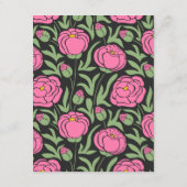 Elegante roze pioen bloemen bruiloft details informatiekaartje (Achterkant)