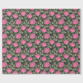 Elegante roze pioen bloemen cadeaupapier (Vlak)