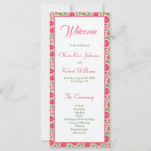 Elegante roze pioen bloemenbruiloft programma (Voorkant)