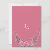 Elegante Roze Pioen Bloemige Bruiloft Kaart (Achterkant)