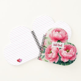 Elegante Roze Pioen Bloemige Notitieboek