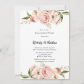 Elegante roze pioen bloemige verlovingsfeest kaart (Voorkant)