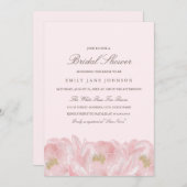 Elegante roze pioen bruids douche uitnodiging (Voorkant / Achterkant)