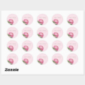 Elegante Roze Pioen Modern Sophisticated bruiloft Ronde Sticker (Vel)