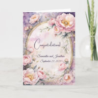 Elegante roze pioen ovaal Lijst bruiloft