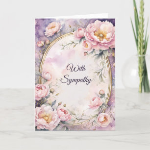 Elegante roze pioen ovaal Lijst sympathie Kaart