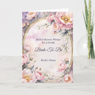 Elegante Roze Pioen Ovale Lijst Bruidsfeest Kaart