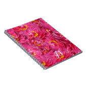 Elegante roze pioen stijlvolle kalligrafie monogra notitieboek (Rechterzijde)