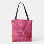 Elegante roze pioen stijlvolle kalligrafie monogra tote bag (Achterkant)