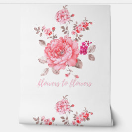 Elegante Roze Pioen Textuur Vinyl Bloem Behang
