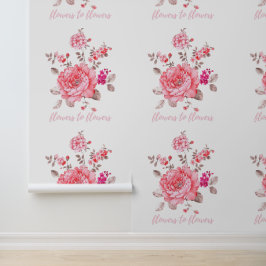Elegante Roze Pioen Textuur Vinyl Bloem Behang