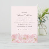 Elegante Roze Pioen Trouw Bruiloft Uitnodiging (Staand voorkant)