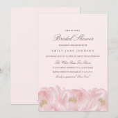 Elegante Roze Pioen Trouw Bruiloft Uitnodiging (Voorkant / Achterkant)