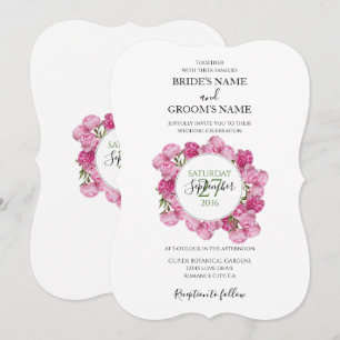 Elegante Roze Pioen Trouw Uitnodigingen