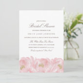 Elegante Roze Pioen Trouwfeest Uitnodiging (Staand voorkant)
