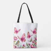 Elegante roze pioen & vlinders: naar GiGi's Tote Bag (Achterkant)