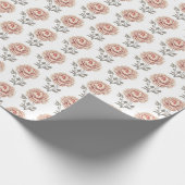 Elegante  roze pioenbloem cadeaupapier (Hoek)
