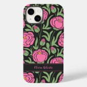 Elegante roze pioenbloemen gepersonaliseerd Case-Mate iPhone case (Achterkant)