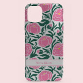 Elegante roze pioenbloemen gepersonaliseerd Case-Mate iPhone case