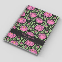 Elegante roze pioenbloemen gepersonaliseerd