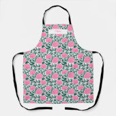 Elegante roze pioenbloemen gepersonaliseerd schort (Voorkant)