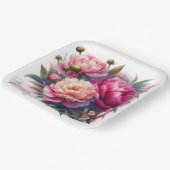 Elegante roze pioenen Moederdag papier Bord (Gebogen)