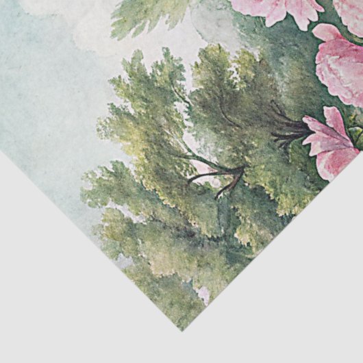 Elegante  roze pioenen tuin rijstpapier tissuepapier (Detail)