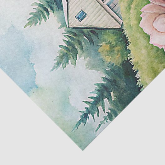 Elegante  roze pioenen tuin rijstpapier tissuepapier (Detail)