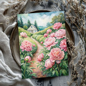 Elegante  roze pioenen tuin rijstpapier tissuepapier