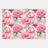 Elegante  Roze Pioenrozen Bloemenvakantie Inpakpapier Vel (Voorkant 2)