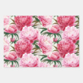 Elegante  Roze Pioenrozen Bloemenvakantie Inpakpapier Vel (Voorkant)