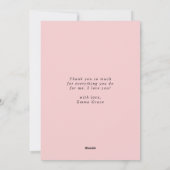 Elegante Roze Pioenrozen Gelukkig Moederdag Feestdagenkaart (Achterkant)