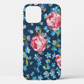 Elegante roze pioenrozen retro achtergrond Case-Mate iPhone case