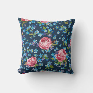 Elegante roze pioenrozen retro achtergrond kussen