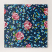 Elegante roze pioenrozen retro achtergrond legpuzzel (Horizontaal)