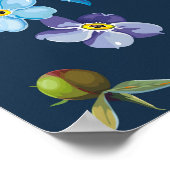 Elegante roze pioenrozen retro achtergrond poster (Hoek)