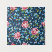 Elegante roze pioenrozen retro achtergrond wandkleed (Voorkant)