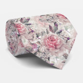 Elegante Roze Pioenrozen Stropdas (Opgerold)