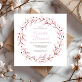 Elegante Roze Poesje Willow Paasbrunch Kaart