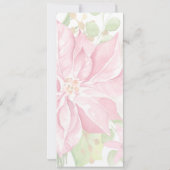 Elegante roze poinsettia bloemenkerst kaart (Achterkant)