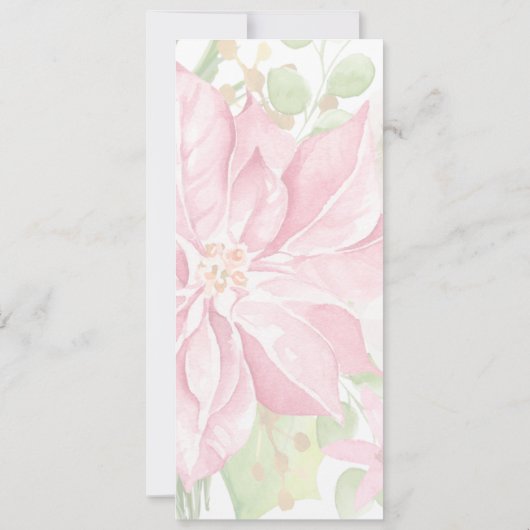 Elegante roze poinsettia bloemenkerst kaart (Achterkant)